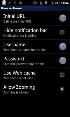Screenshot of the application Browser Home - #2