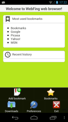 Screenshot of the application WebFing - Web Browser - #2