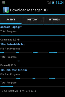 Screenshot of the application Download Manager HD - #2