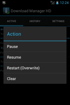 Screenshot of the application Download Manager HD - #3