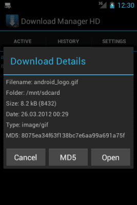 Screenshot of the application Download Manager HD - #4