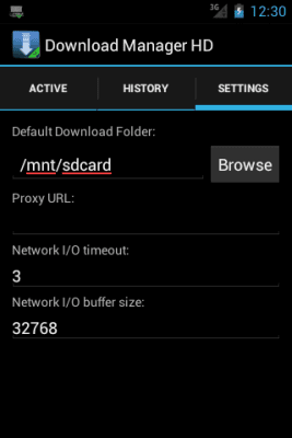 Screenshot of the application Download Manager HD - #5