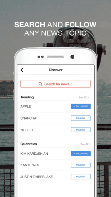 Screenshot of the application Newsbot: current news - #2