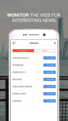 Screenshot of the application Newsbot: current news - #3