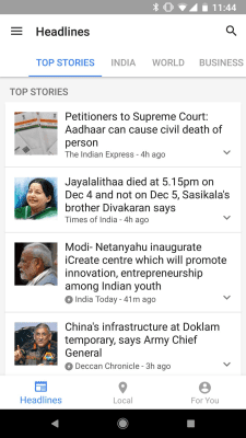 Screenshot of the application Google News & Weather - #2