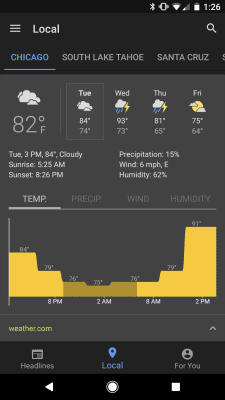 Screenshot of the application Google News & Weather - #3