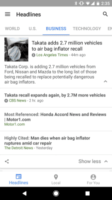 Screenshot of the application Google News & Weather - #4