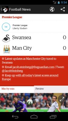 Screenshot of the application Easy RSS Football News Soccer - #3