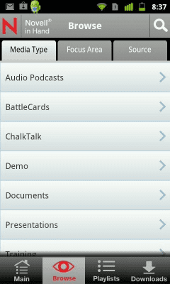 Screenshot of the application Novell in Hand - #4
