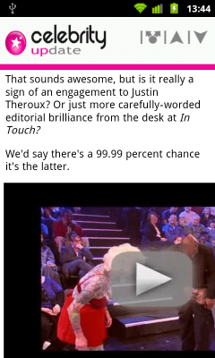 Screenshot of the application Celebrity Update - #5