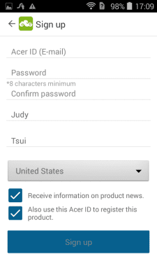 Screenshot of the application AcerCloud Portal - #5