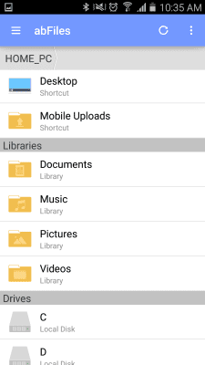 Screenshot of the application abFiles (Acer Remote Files) - #2