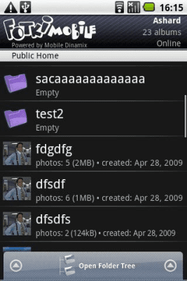 Screenshot of the application Fotki Mobile - #2