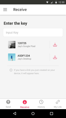 Screenshot of the application Send Anywhere (File Transfer) - #3