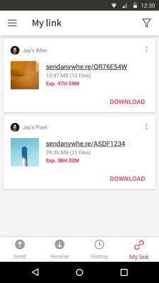 Screenshot of the application Send Anywhere (File Transfer) - #5