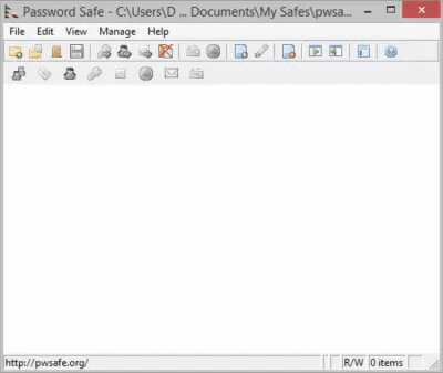 Screenshot of the application Ronys Password Safe - #2