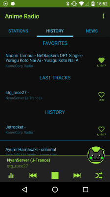Screenshot of the application Anime Radio - #4