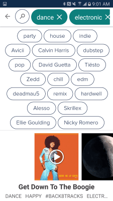 Screenshot of the application 8tracks playlist radio - #3
