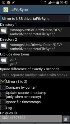 Screenshot of the application taFileSync - #4
