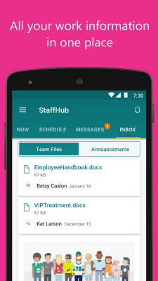 Screenshot of the application Microsoft StaffHub - #5