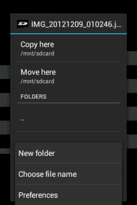 Screenshot of the application Send to SD card - #2