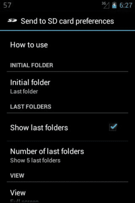Screenshot of the application Send to SD card - #3