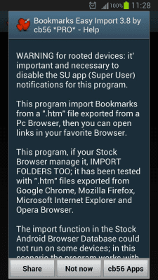 Screenshot of the application Bookmarks Easy Import - #5