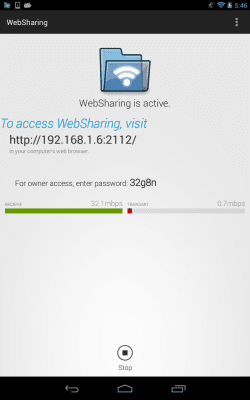 Screenshot of the application WebSharingLite (File Manager) - #7