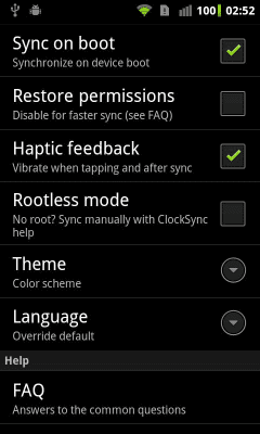 Screenshot of the application ClockSync - #3