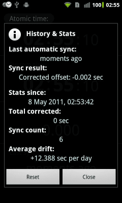 Screenshot of the application ClockSync - #4