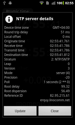 Screenshot of the application ClockSync - #5