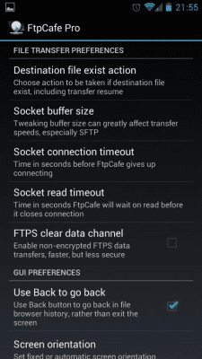 Screenshot of the application FtpCafe FTP client - #8