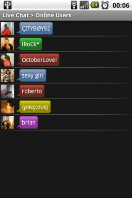Screenshot of the application Live Chat - #2
