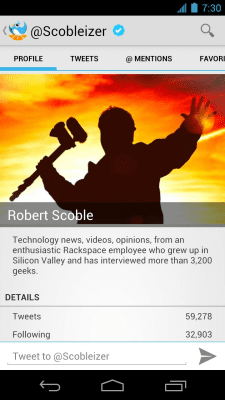 Screenshot of the application Tweet Lanes - #2