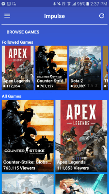 Screenshot of the application Impulse - Twitch Client - #2