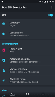Screenshot of the application Dual SIM Selector - #3