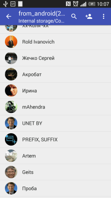 Screenshot of the application Contacts VCF - #2
