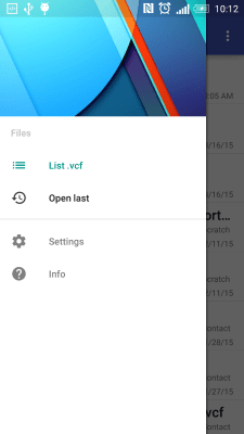 Screenshot of the application Contacts VCF - #5