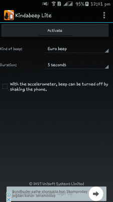 Screenshot of the application Kindabeep Lite - #2