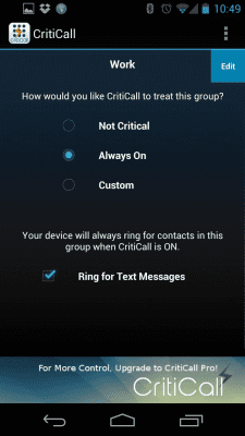 Screenshot of the application CritiCall Free - #4