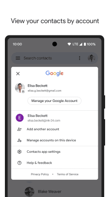 Screenshot of the application Google Contacts - #3