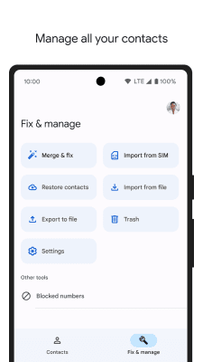 Screenshot of the application Google Contacts - #5