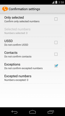 Screenshot of the application Call confirmation - #6