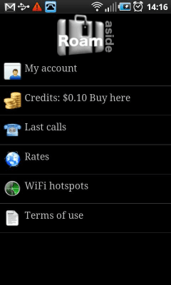 Screenshot of the application RoamAside - #3