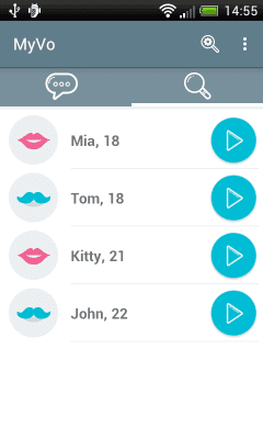 Screenshot of the application MyVo chat, dating by voice - #3
