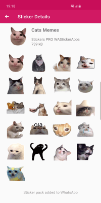 Screenshot of the application New funny cat meme stickers WAStickerApps - #3