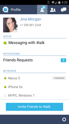 Screenshot of the application 4talk Messenger - #5