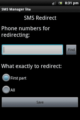 Screenshot of the application SMS lite manager - #6