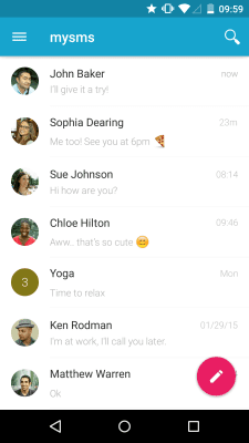 Screenshot of the application MySMS - #2