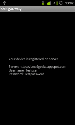 Screenshot of the application SMS 4 Geeks - #2